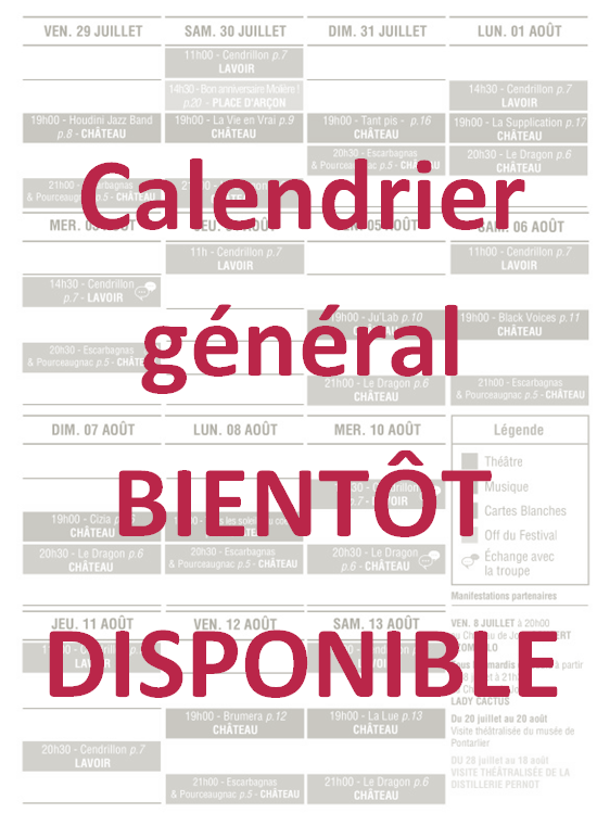 agenda bientot dispo